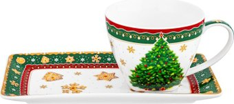Чашка Elan Gallery Новогодняя елка 420698 (зеленый узор) - 1/1