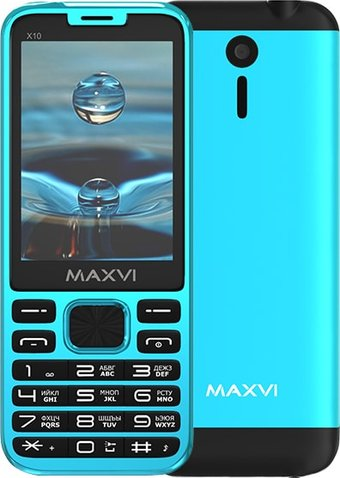 Кнопочный телефон Maxvi X10 (голубой) - 1/1