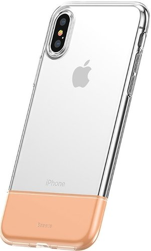 Чехол для телефона Baseus Half to Half для iPhone X/XS (золотистый) - 1/1