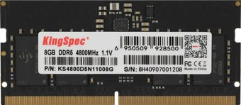 Оперативная память KingSpec 8ГБ DDR5 SODIMM 4800 МГц KS4800D5N11008G - 1/1