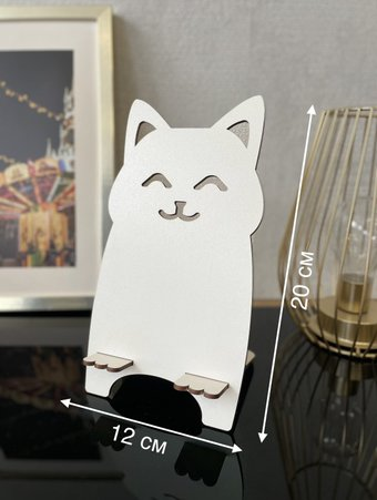 Подставка Lazer_bobr Котик (белый) - 1/1