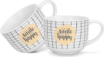 Набор кружек Fissman Smile Happy Checked 3732 (2шт) - 1/1