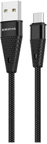 Кабель Borofone BU10 microUSB 1.2 м (черный) - 1/1