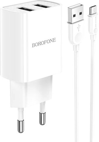 Сетевое зарядное Borofone BA53A microUSB (белый) - 1/1
