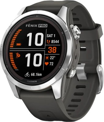 Умные часы Garmin Fenix 7S Pro Solar (серебро/графит) - 1/1
