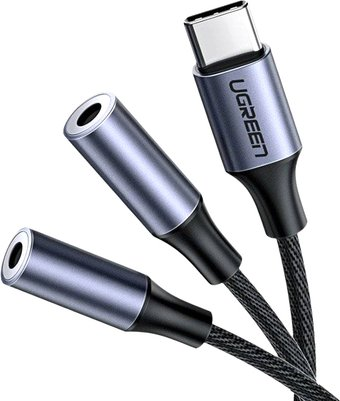 Кабель Ugreen AV144 30732 USB Type-C - 2 x 3.5 мм (0.25 м, черный) - 1/1