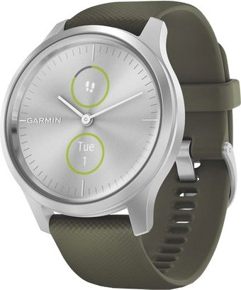 Гибридные умные часы Garmin Vivomove Style (серебристый/зеленый) - 1/1