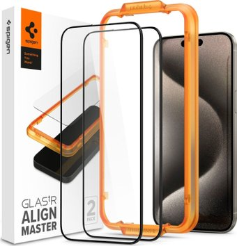 Защитное стекло Spigen ALM Glas FC для iPhone 15 Pro Max AGL06875 (2шт) - 1/1