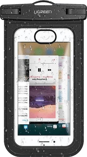 Чехол для телефона Ugreen LP186-50919 водонепроницаемый универсальный, до 6" (черный) - 1/1