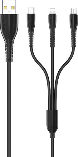 Кабель Usams U35 Lightning/Type-C/MicroUSB US-SJ367 (черный) - 1/1