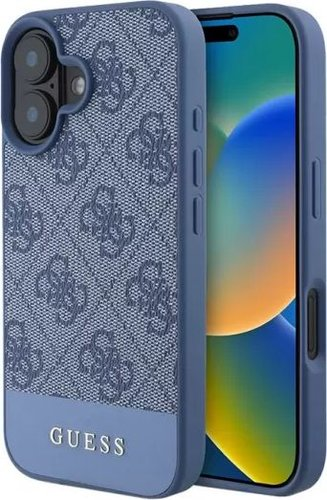 Чехол для телефона Guess PU 4G Bottom stripe Metal logo для iPhone 16 GUHCP16SG4GLBL - 1/1