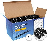 Пластиковая пружина для переплета Гелеос BCA4-22B 22 мм 50 шт (черный) - 1/1