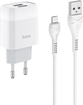 Сетевое зарядное Hoco C73A microUSB (белый) - 1/1