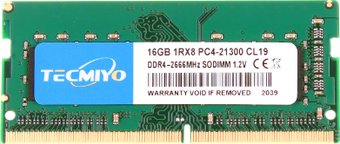 Оперативная память Tecmiyo 16ГБ DDR4 SODIMM 2666 МГц 16G1RPC4-21300S-G0 - 1/1