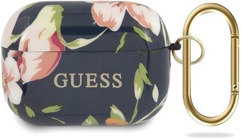 Чехол CG Mobile Guess with ring Flower N.3 для AirPods Pro GUACAPTPUBKFL03 (синий) - 1/1