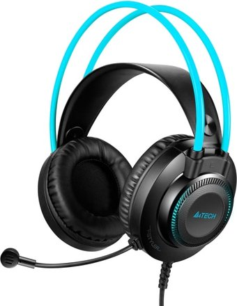 Наушники A4Tech Fstyler FH200U (черный/голубой) - 1/1