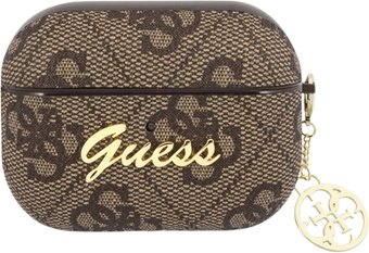 Чехол CG Mobile Guess Leather 4G with Metal Logo для AirPods Pro GUAPG4GSMW (коричневый) - 1/1