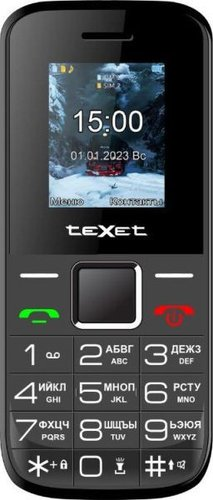 Кнопочный телефон TeXet TM-206 (черный) - 1/1