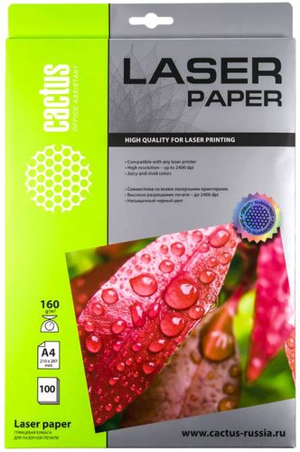 Фотобумага CACTUS глянцевая A4 160 г/кв.м. 100 листов [CS-LPA4160100] - 1/1