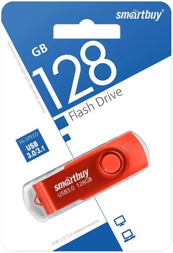 USB Flash SmartBuy Twist 3.0 128GB (красный) - 1/1