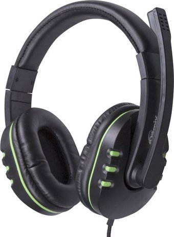 Наушники Ritmix RH-555M (черный/зеленый) - 1/1