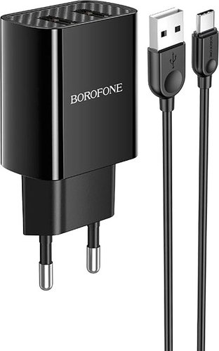 Сетевое зарядное Borofone BA53A USB Type-C (черный) - 1/1