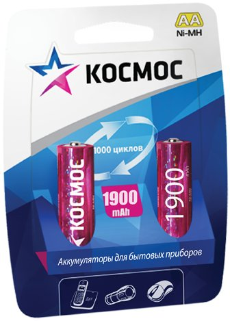 Аккумулятор КОСМОС AA 1900mAh 2 шт - 1/1