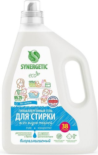Гель для стирки Synergetic Pure биоразлагаемый без отдушек 2.28 л - 1/1