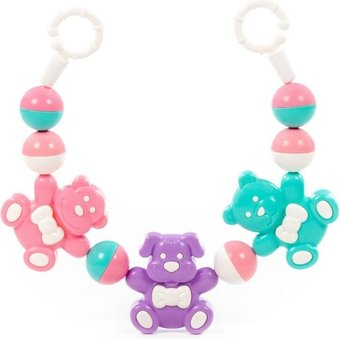 Погремушка Полесье Забавные зверята 24453 (розовый/сиреневый/бирюзовый) - 1/1