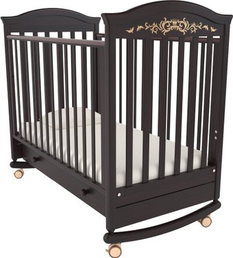 Классическая детская кроватка Гандылян Даниэль Люкс (махагон, качалка-колесо) - 1/1