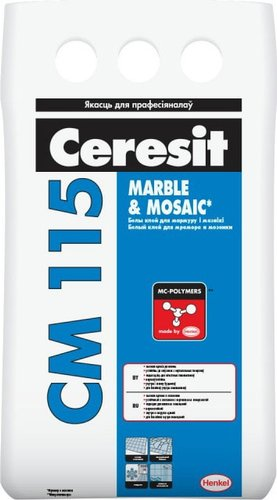 Клей для светлого мрамора и мозаики Ceresit CM 115 Marble & Mosaic (5 кг) - 1/1