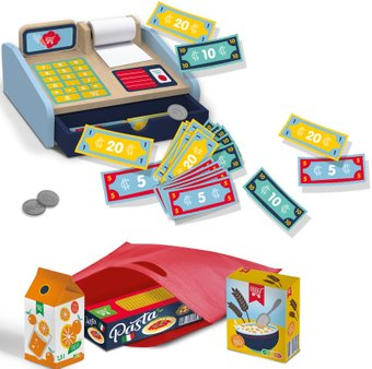 Касса игрушечная SES Creative Petits Pretenders Играем в магазин с деревянным кассовым аппаратом 18006 - 1/1