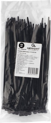 Стяжка для кабеля Cablexpert NYT-200x4.8В (100 шт.) - 1/1