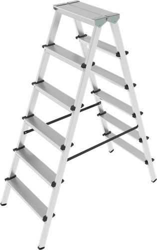 Лестница-стремянка Новая высота NV 112 алюминиевая двухсторонняя 2x6 ступеней - 1/1