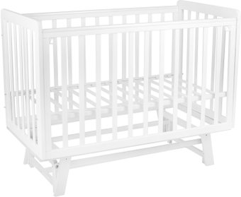Приставная детская кроватка Indigo Style На ножках Продольный маятник (белый) - 1/1