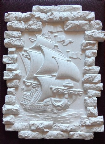 Декоративный камень Polinka Декор Фрегат (белый) - 1/1