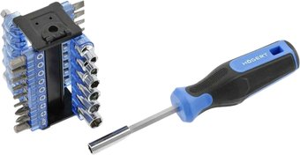 Набор отвертка с битами и головками Hoegert Technik HT1S100 (34 предмета) - 1/1