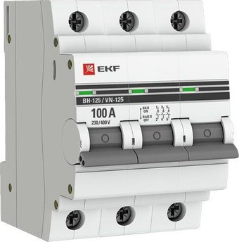 Выключатель нагрузки EKF PROxima ВН-125 3P 100А SL125-3-100-pro - 1/1