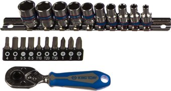 Набор трещотка с головками и битами King Tony 2501MR (21 предмет) - 1/1