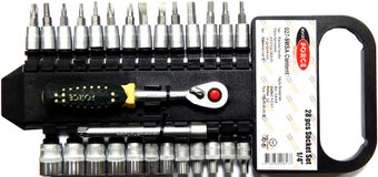 Набор трещотка с головками и битами RockForce 027-5MSA 28 предметов - 1/1