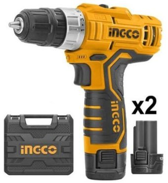 Дрель-шуруповерт Ingco CDLI12208 (с 2-мя АКБ, кейс) - 1/1
