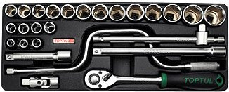 Набор трещотка с головками Toptul GCAT2604 26 предметов - 1/1