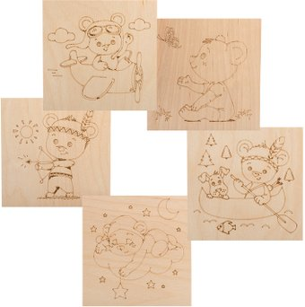 Доска для выжигания Rexant Мишки 12-0931 (5 шт) - 1/1
