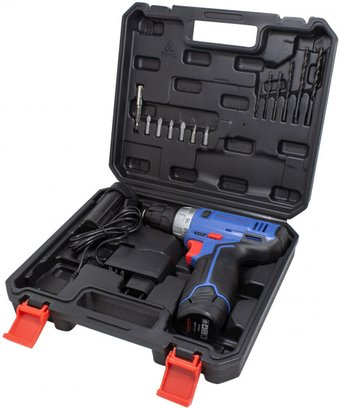 Дрель-шуруповерт RockForce BT-CD11-A1 12V (с 2-мя АКБ, кейс, набор оснастки) - 1/1