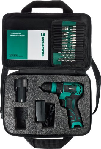 Дрель-шуруповерт Rokodil Twist 2 Air 1047196 (с 1-им АКБ, сумка, набор оснастки) - 1/1