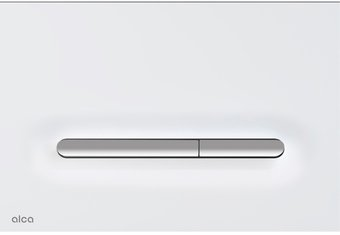 Панель смыва Alcaplast Linka M1876-1 (белый-мат/xром-глянец) - 1/1