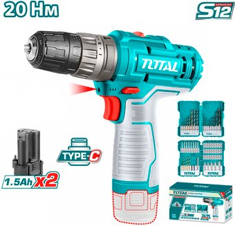 Ударная дрель-шуруповерт Total TOSLI240467 (с 2-мя АКБ) - 1/1