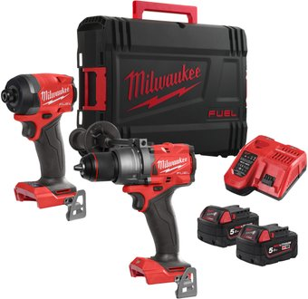 Milwaukee M18 FPP2A3-502X Fuel 4933480873 (шуруповерт, винтоверт, 2 АКБ, кейс) - 1/1