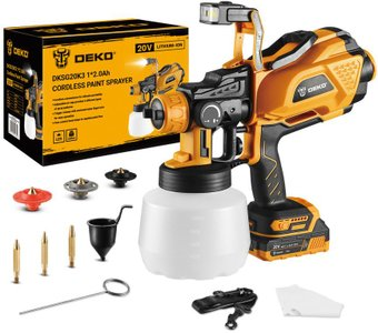 Краскораспылитель Deko DKSG20K3 (с 1-им АКБ, желтый/черный) - 1/1