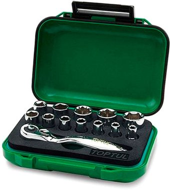 Набор трещотка с головками Toptul GABW1301 (13 предметов) - 1/1